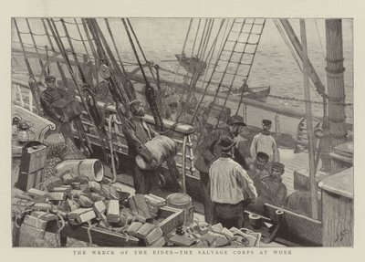 The Wreck of the Eider, the Salvage Corps at Work by Joseph Nash
